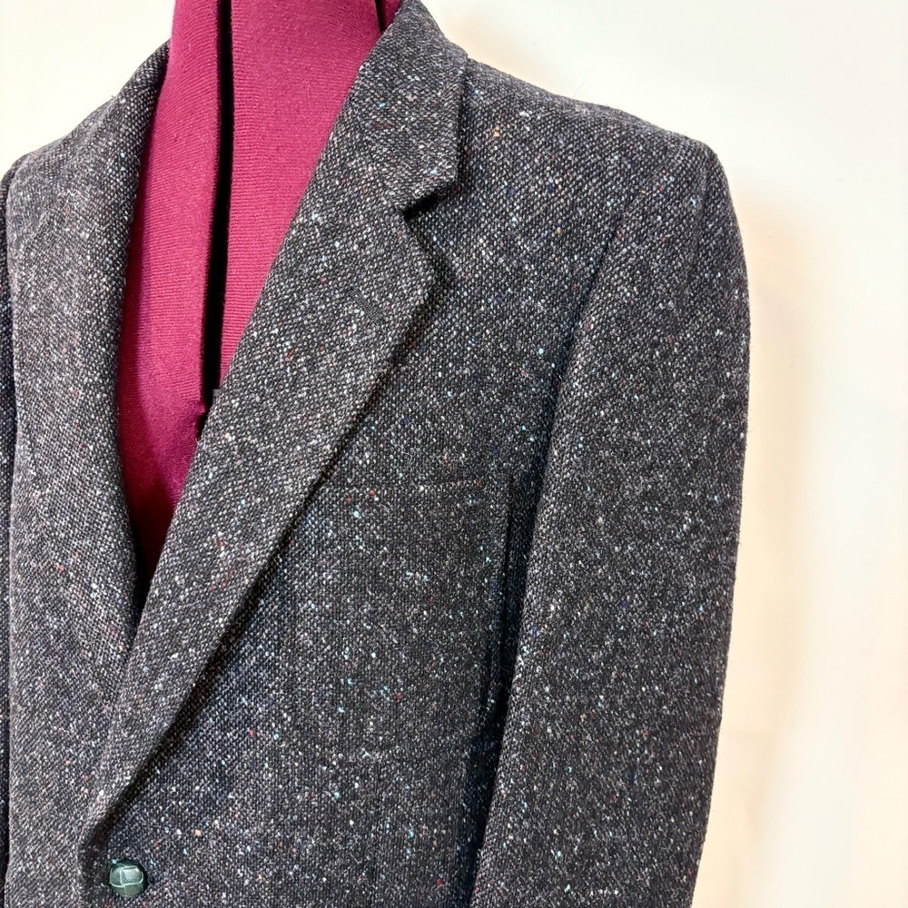 Vintage Scotland Wool Tweed Mens Gray Brown Sport Coat Blazer Jacket 42R